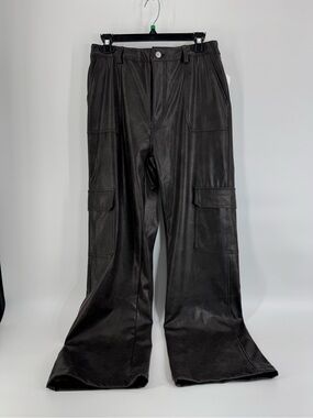 ⚙️ 3For$30 ⚙️ Love Tree Black Faux Leather Cargo Pants - Wide Leg